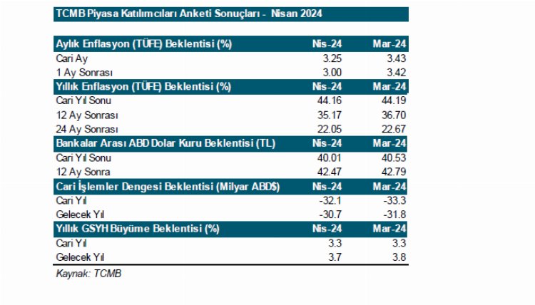 Merkez’in Piyasa Katılımcıları Anketi yayımlandı